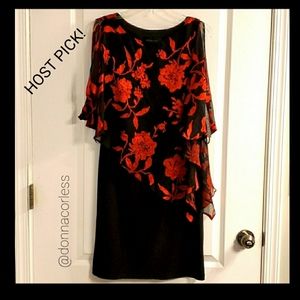 Scarlett Black Red Sheer Overlay Dress 8 NWT